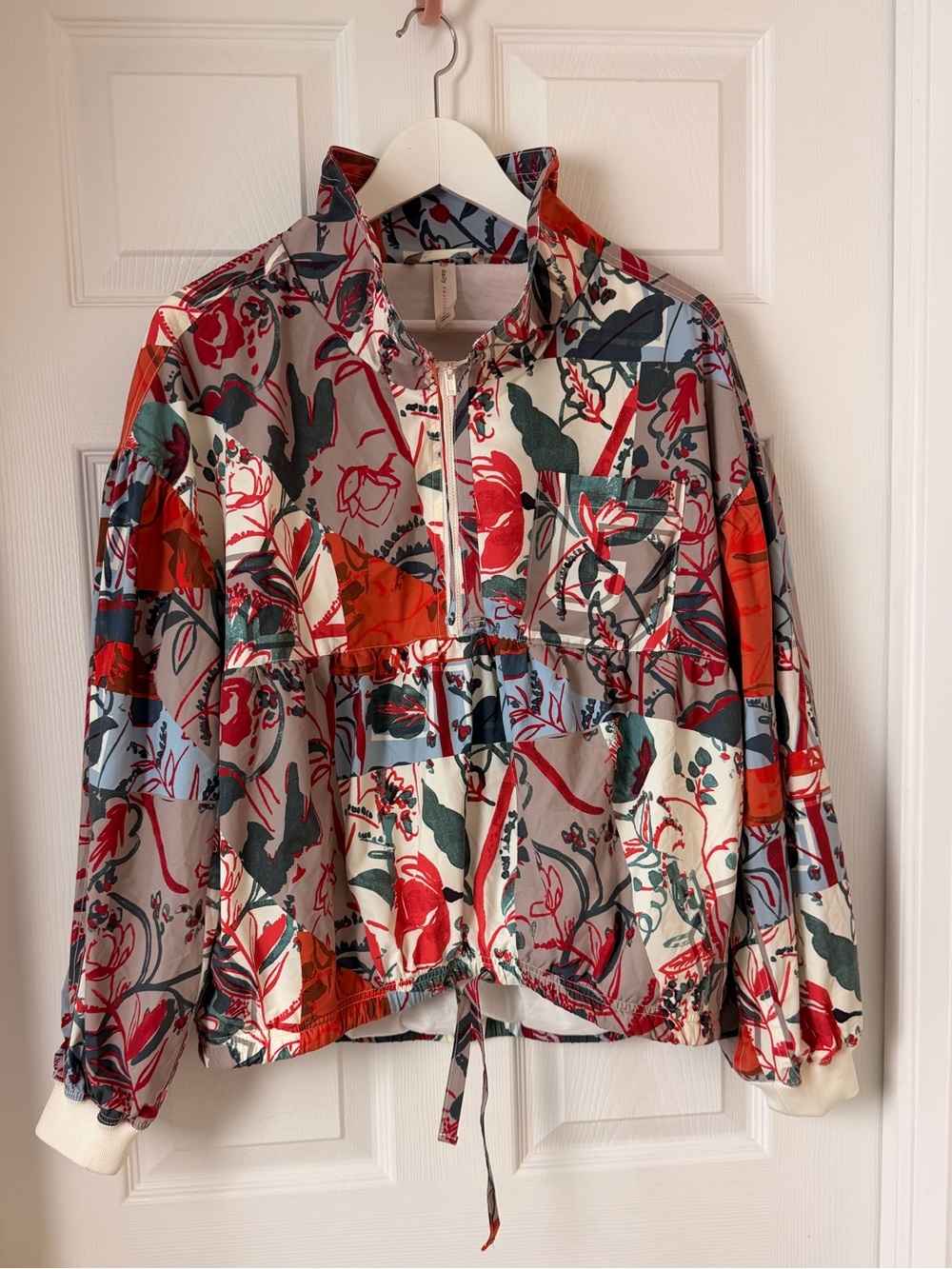 Daily Practice by Anthropologie Floral Windbreaker Jacket Size Medium - Picture 4 of 7